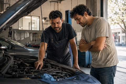 Un profesional trabajando en un taller